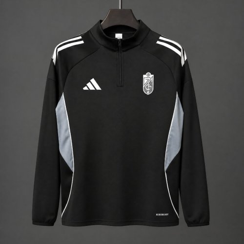 26/27 Granada Black  Long Sleeve Half-Zip Jersey
