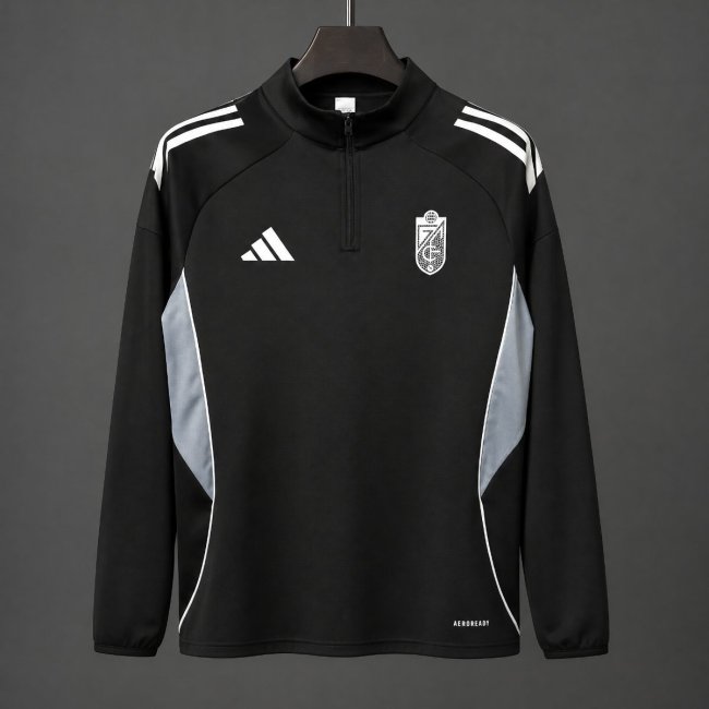26/27 Granada Black  Long Sleeve Half-Zip Jersey