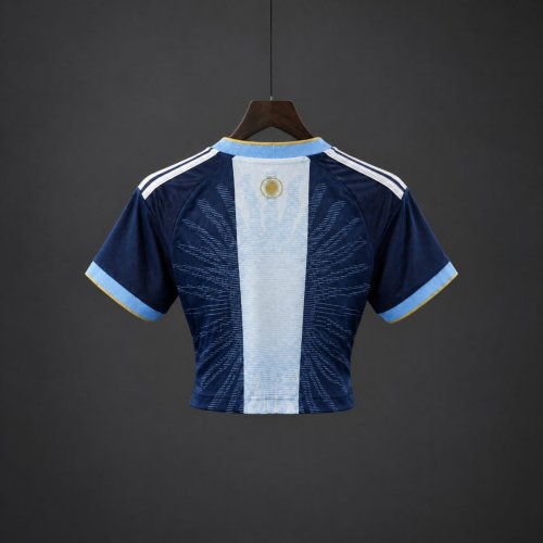 2026 Argentina MESSI Tribute Blue Women Crop Jersey