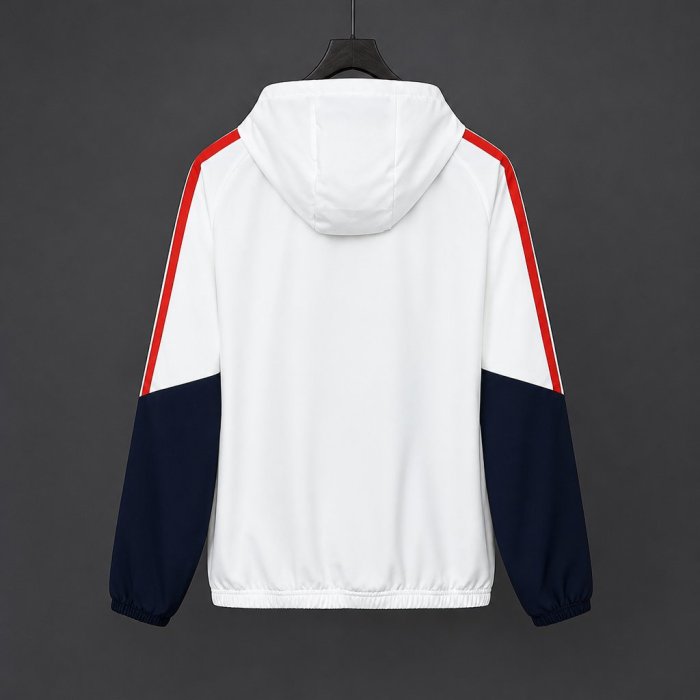 26/27 Bayern Munich white Full Zipper Hooded  Windbreaker