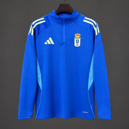 26/27 Real Oviedo Blue  Long Sleeve Half-Zip Jersey