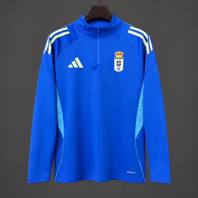 26/27 Real Oviedo Blue  Long Sleeve Half-Zip Jersey