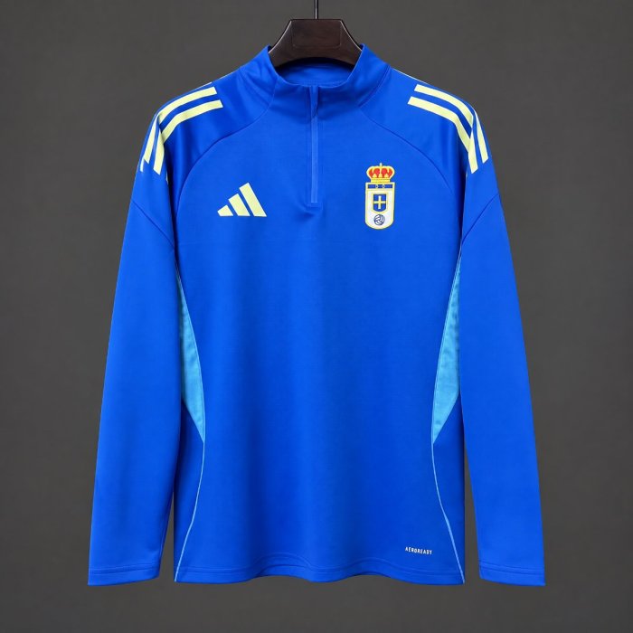 26/27 Real Oviedo Blue  Long Sleeve Half-Zip Jersey
