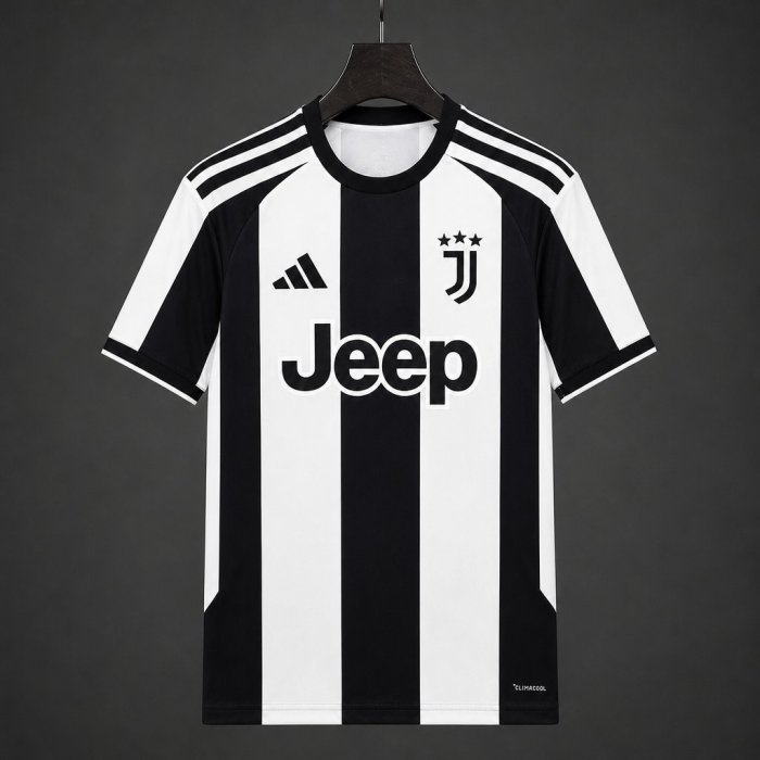 27/28 Juventus Home White Black Jersey