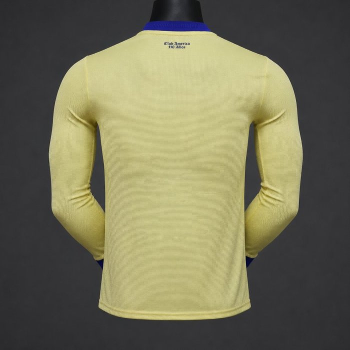 Player Version 26/27 Club América 110th Anniversary Yellow Long Sleeve Jersey