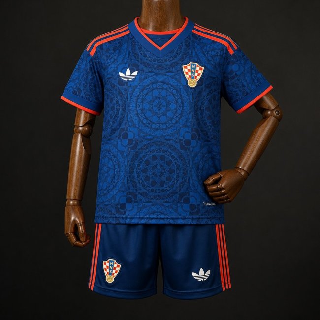 2016 Kids Croatia Away Navy Blue Jersey Kit