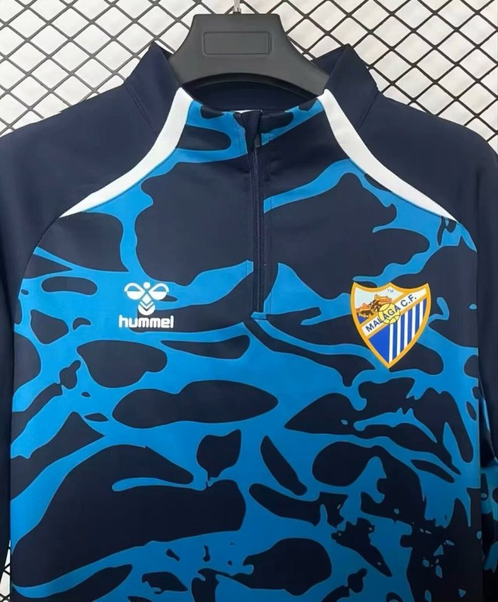26/27 Málaga CF Navy Blue Half-Zip Long Sleeve Training Top