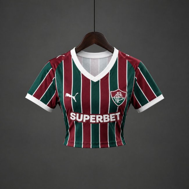 2026 Fluminense Home Maroon Women Crop Jersey