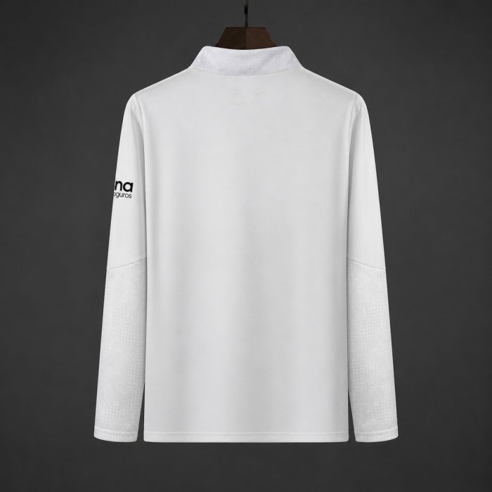 25/26 Valencia CF White Long Sleeve Half-Zip Training Top