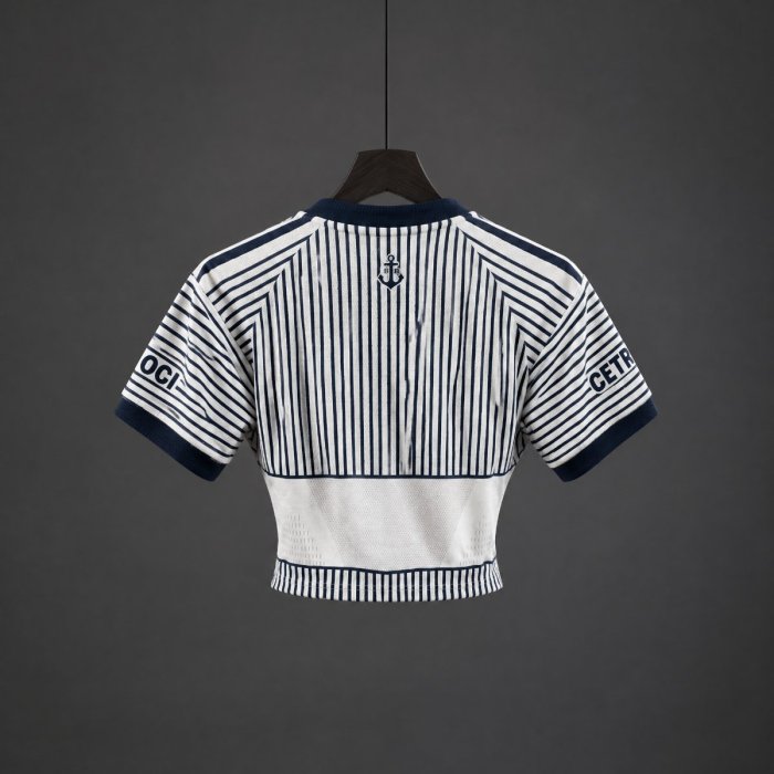 2027 Boca Juniors Away Stripes Women Crop Jersey