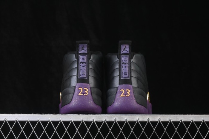 Nike Air Jordan 12 Retro Black Purple Gold Basketball Shoes - IW1218-098