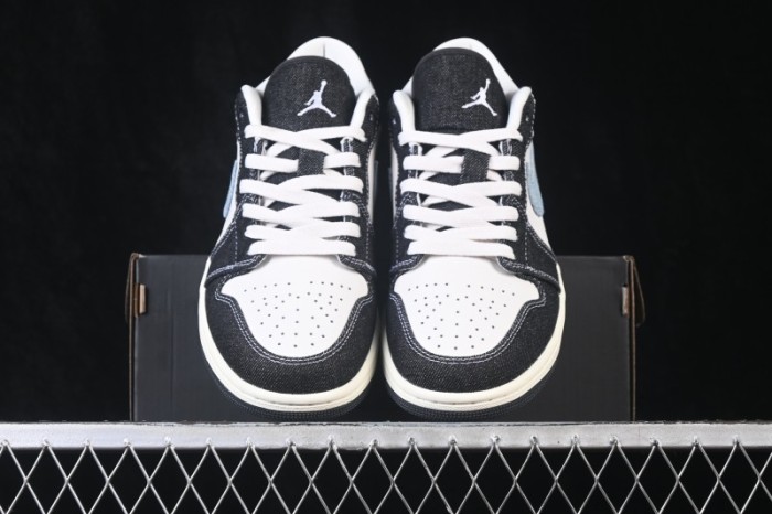 Nike Air Jordan 1 Low Black Denim Retro Basketball Shoes - JA4395-041