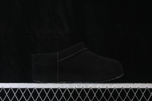 UGG Enwrap Clog Suede Comfort Low-Top Hidden Wedge Casual Lifestyle Shoes - 1180254 BLK