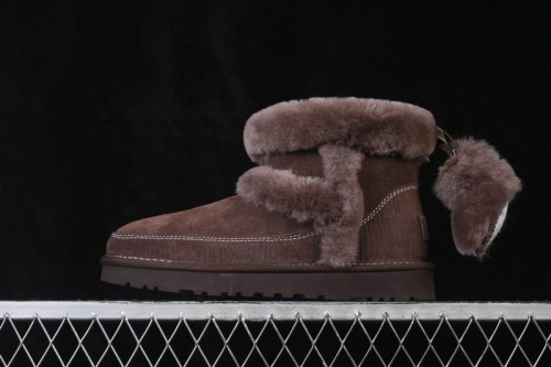 UGG Classic Novelty Cookie Suede Round Toe Slip-On Snow Boots - 1180434 BCDR