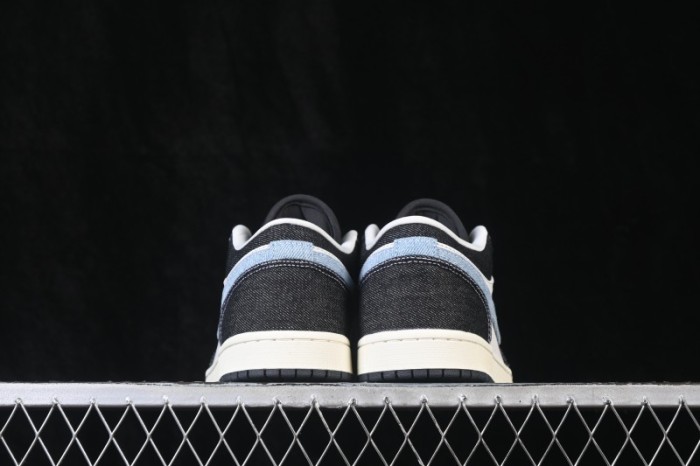 Nike Air Jordan 1 Low Black Denim Retro Basketball Shoes - JA4395-041