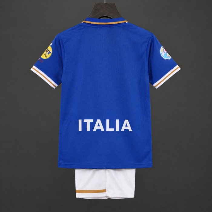Retro Kids 1996 Italy Home Blue Jersey