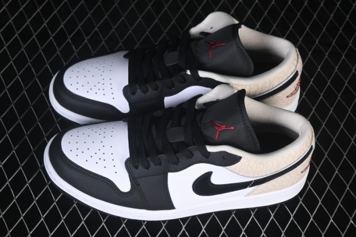 Nike Air Jordan 1 Low AJ1 Cracked Leather Color Block Low-Top Retro Cultural Basketball Shoes - IQ5490-007