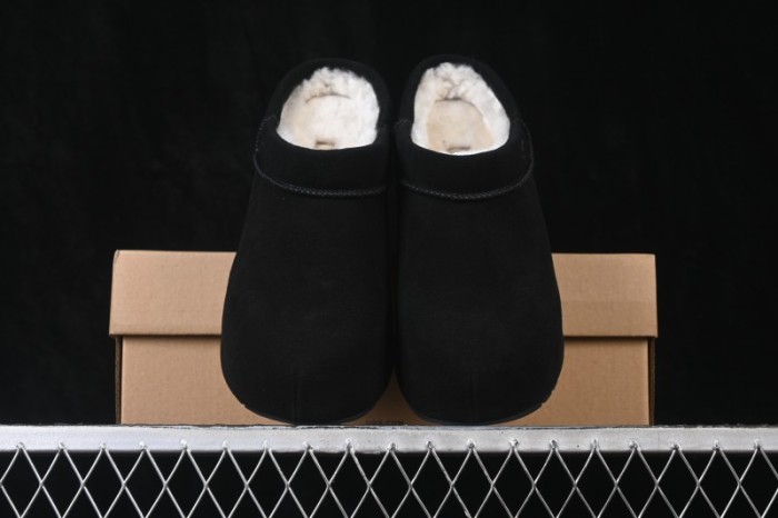 UGG Enwrap Clog Suede Comfort Low-Top Hidden Wedge Casual Lifestyle Shoes - 1180254 BLK