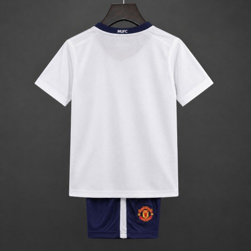 Retro Kids 08/09 Manchester United White Away League Jersey