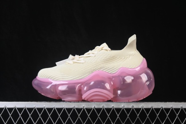 Grounds Moopie Fabric Round-Toe Bubble Platform Sneakers - CREAM