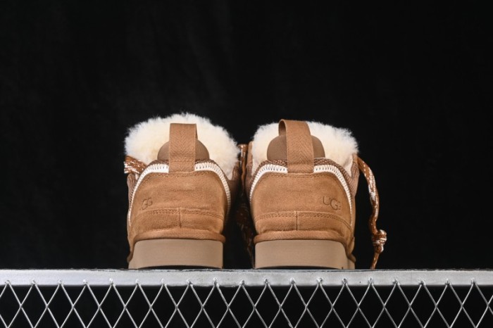 UGG Classic Ultra Mini Mel Two-Tone Lace-Up Low-Top Casual Shoes - 1144032 CHE