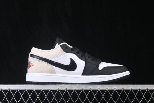 Nike Air Jordan 1 Low AJ1 Cracked Leather Color Block Low-Top Retro Cultural Basketball Shoes - IQ5490-007