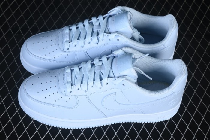 Nike Air Force 1 Low Travis Scott Cactus Jack Ice Blue Ostrich Leather Sneakers - JF7727-400