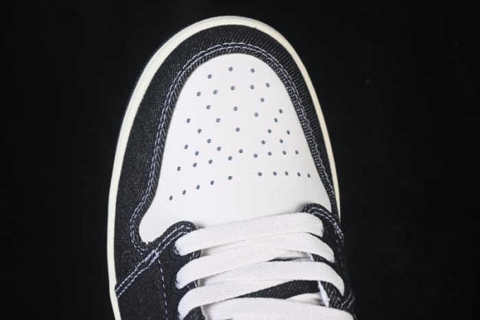 Nike Air Jordan 1 Low Black Denim Retro Basketball Shoes - JA4395-041