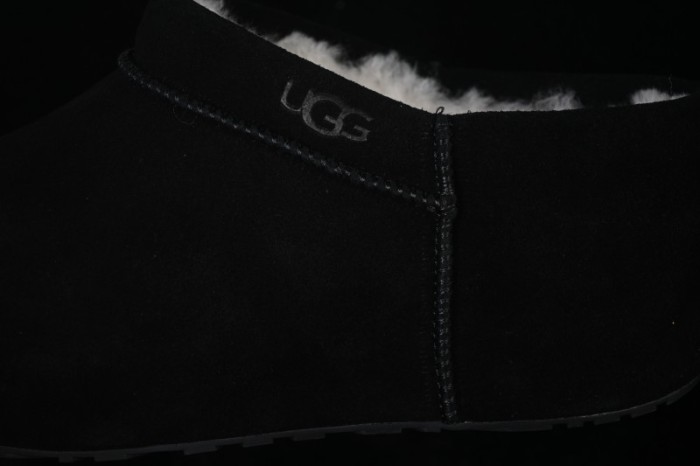 UGG Enwrap Clog Suede Comfort Low-Top Hidden Wedge Casual Lifestyle Shoes - 1180254 BLK