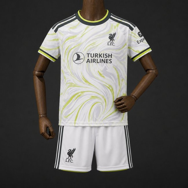 27/28 Kids Liverpool Third Green Jersey Kit