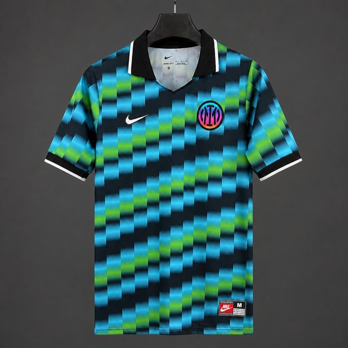 26/27 Inter Milan Special Edition Blue Green Checkered  Polo Jersey