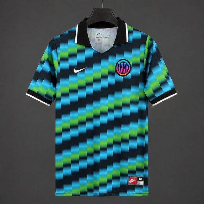 26/27 Inter Milan Special Edition Blue Green Checkered Polo Jersey