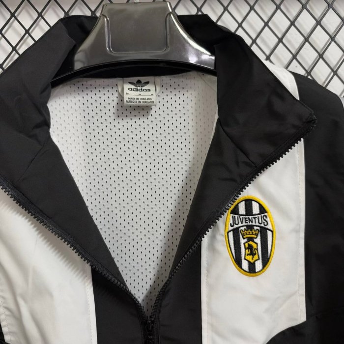 26/27 Juventus EQT Black White Full Zipper Windbreaker