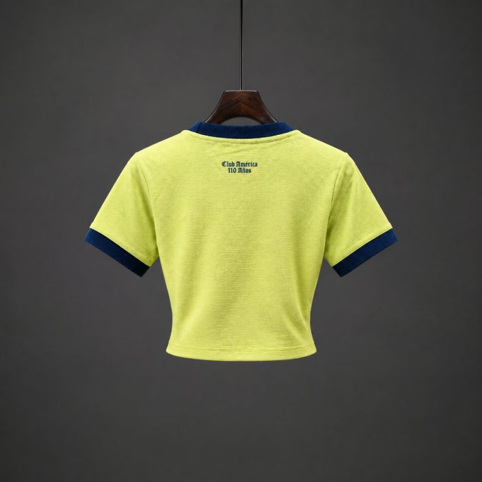 2026 Club America 110 Years Anniversary Yellow Women Crop Jersey