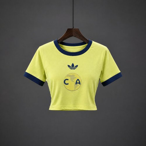 2026 Club America 110 Years Anniversary Yellow Women Crop Jersey