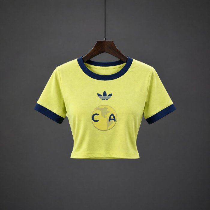 2026 Club America 110 Years Anniversary Yellow Women Crop Jersey
