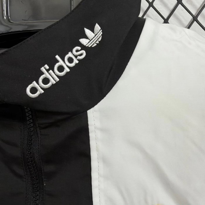 26/27 Juventus EQT Black White Full Zipper Windbreaker
