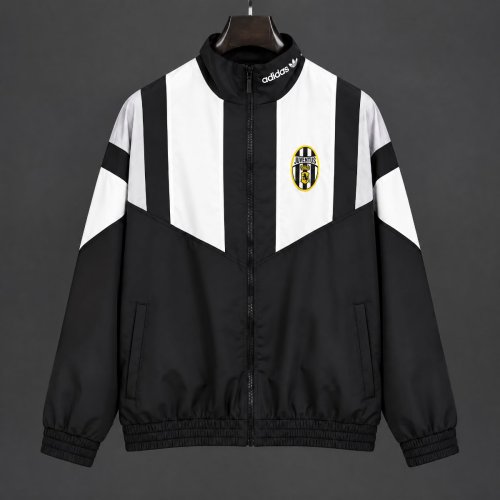 26/27 Juventus EQT Black White Full Zipper Windbreaker