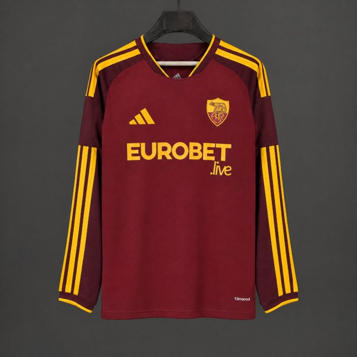 26/27 Roma Home Maroon Long Sleeve Jersey