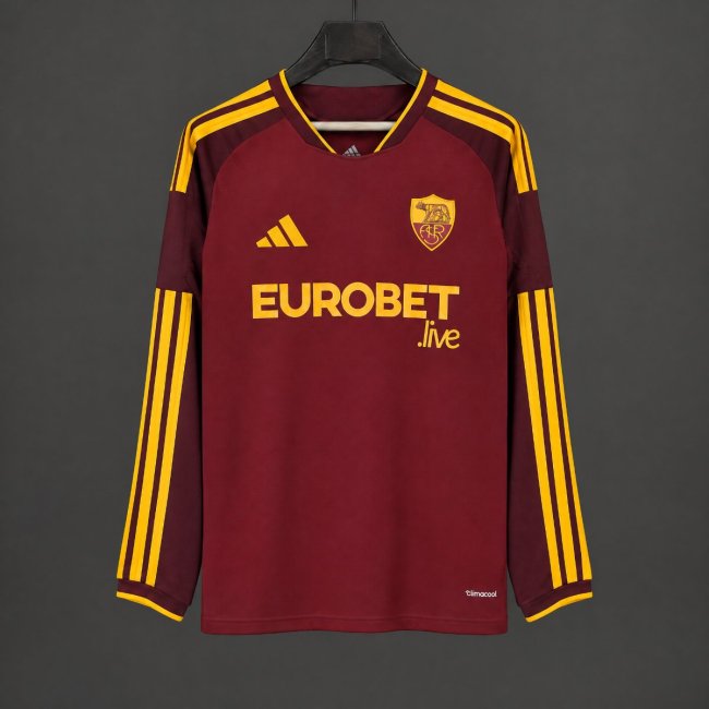26/27 Roma Home Maroon Long Sleeve Jersey