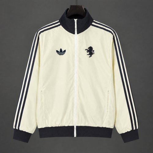 26/27 Juventus White Full Zipper Windbreaker