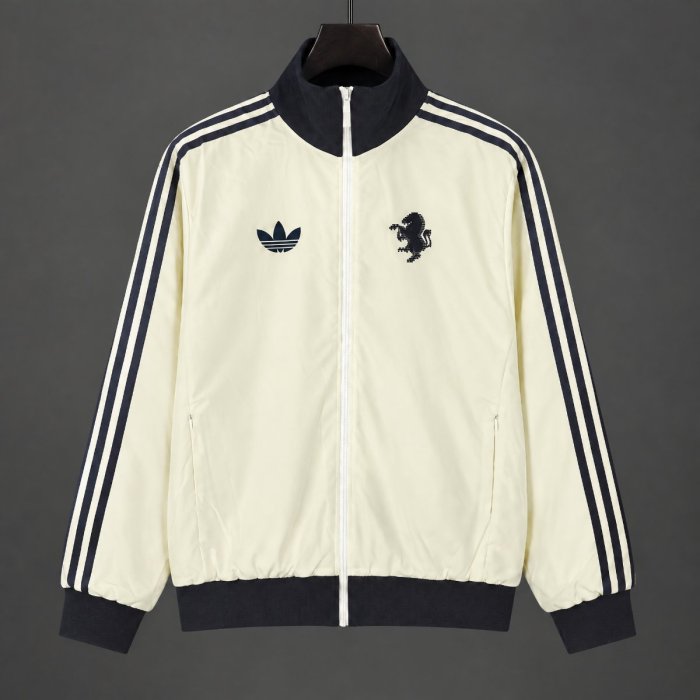 26/27 Juventus White Full Zipper Windbreaker