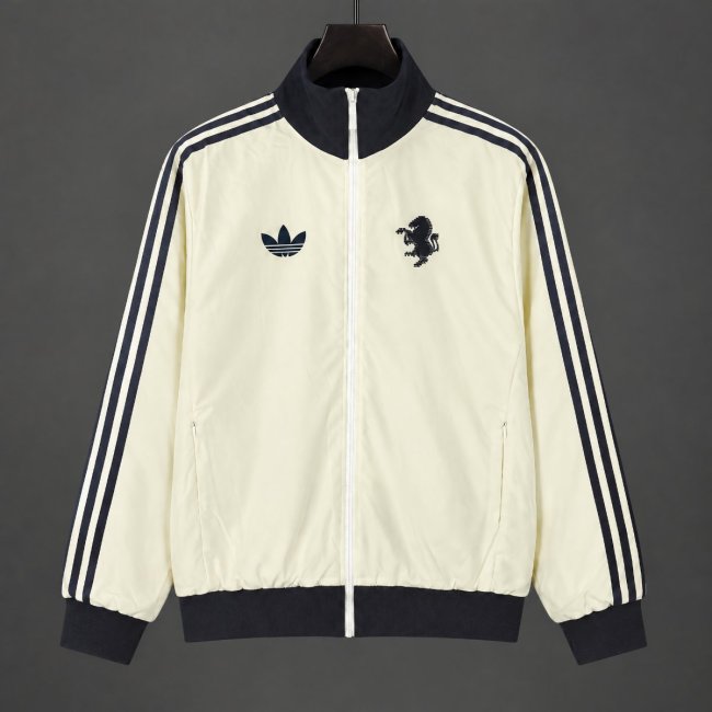 26/27 Juventus White Full Zipper Windbreaker