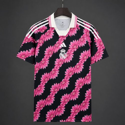26/27 Real Madrid x FARM Pink Daisy Pattern Polo Jersey
