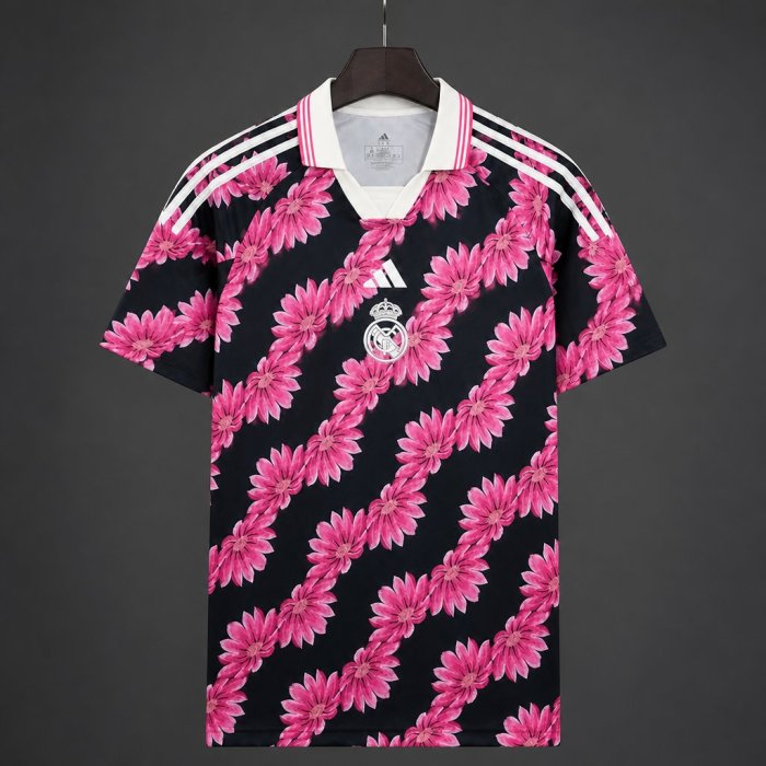 26/27 Real Madrid x FARM Pink Daisy Pattern Polo Jersey