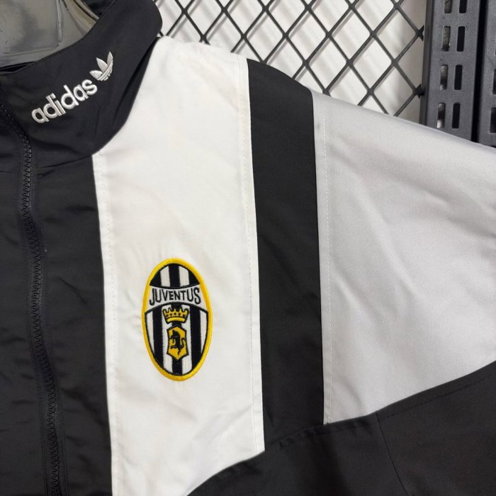 26/27 Juventus EQT Black White Full Zipper Windbreaker