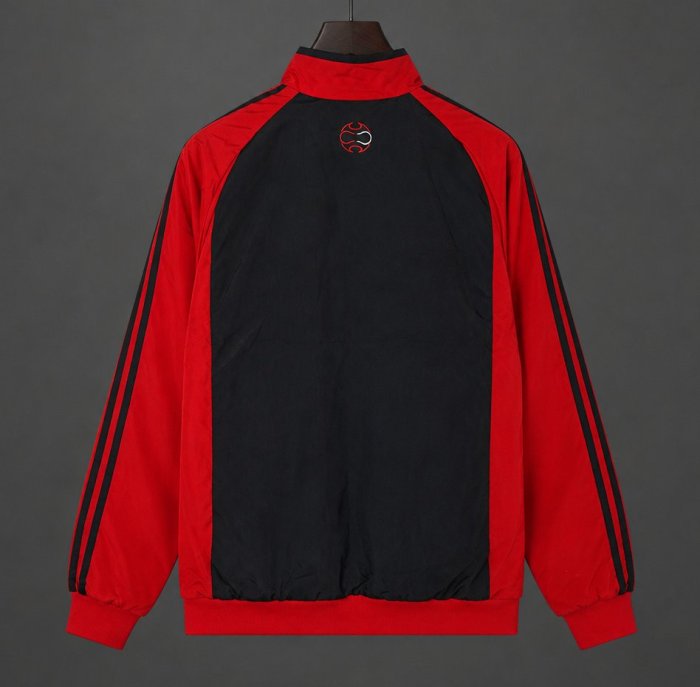 Retro 06/07 AC Milan Red Full Zipper Windbreaker