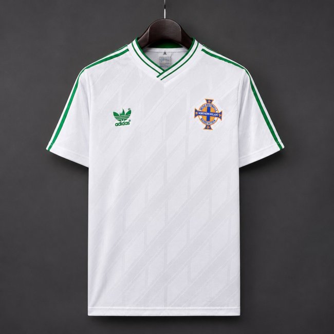 Retro 1986 Northern Ireland Away White Jersey
