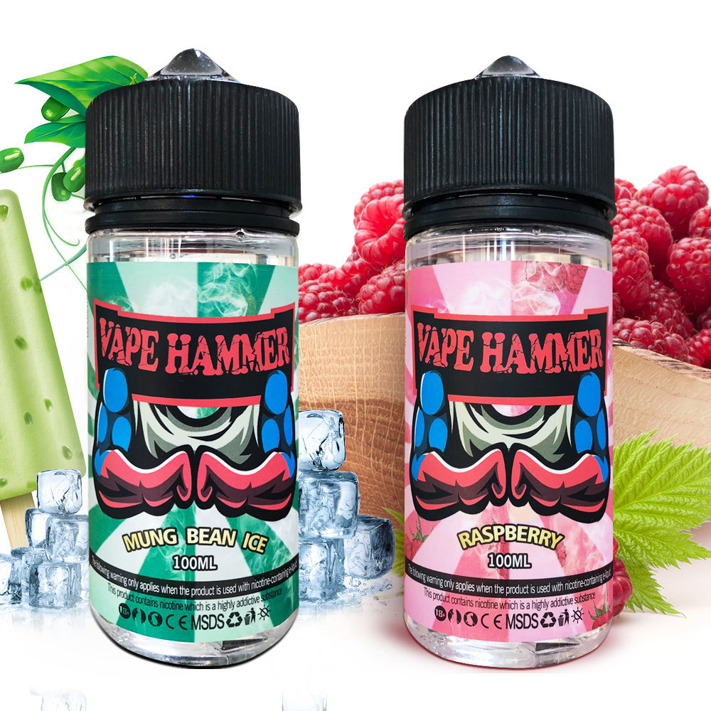 Best Nicotine E Liquid Pack Mung Bean & Raspberry Vape Juice 100ml X2