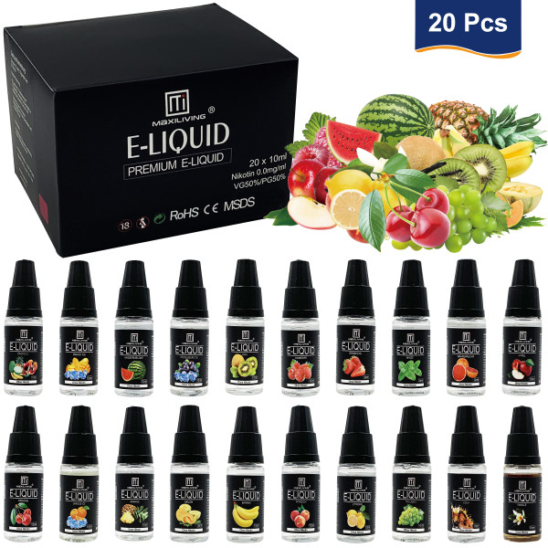 Vaping Gift E Juice Bundle Pack 10ml X 20 Fruity Vape Flavors